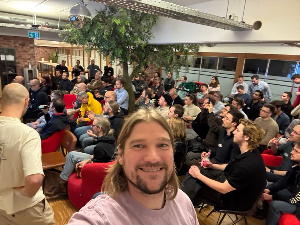 Nandu founder at a packed CAIML meetup event